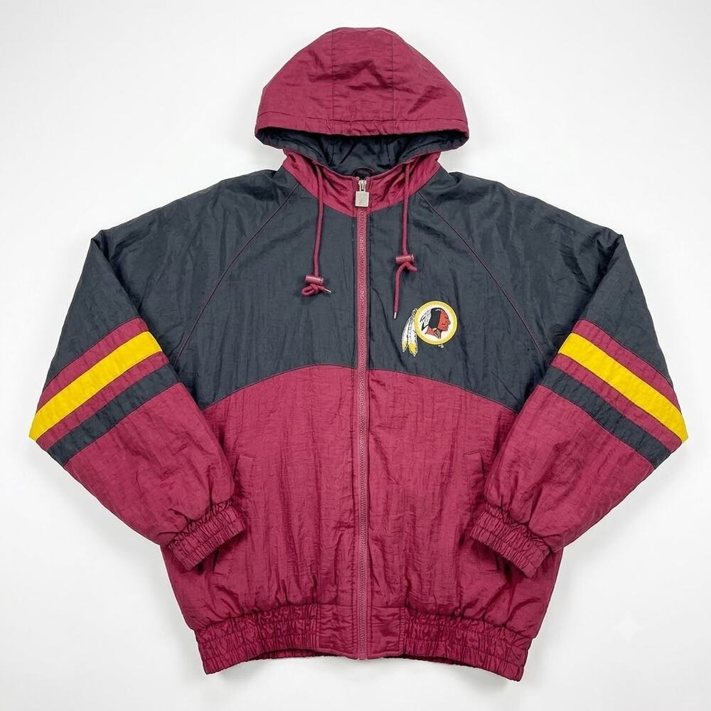 Washington Redskins Vintage Nylon Puffer Jacket Embroidered Logo 7 Mens Large